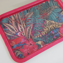 Load image into Gallery viewer, Geometric Tropical Leaf Tin Earrings - Fushia
