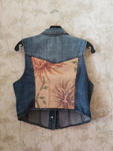 Load image into Gallery viewer, Reworked Denim Vest - Spring Floral
