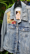Load image into Gallery viewer, Reworked Denim Jacket - Geometric Tan Floral
