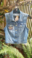Load image into Gallery viewer, Reworked Denim Vest - Aztec
