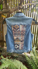 Load image into Gallery viewer, Reworked Denim Vest - Aztec
