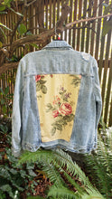 Load image into Gallery viewer, Reworked Denim Jacket - Geometric Tan Floral
