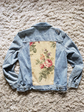 Load image into Gallery viewer, Reworked Denim Jacket - Geometric Tan Floral
