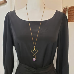 Raw Amethyst Stone Bail Necklace