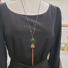 Load image into Gallery viewer, Domed Tassel - Green Ocean Jasper
