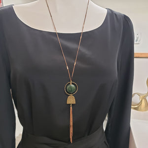 Domed Tassel - Green Ocean Jasper