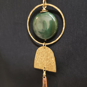 Domed Tassel - Green Ocean Jasper
