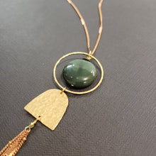 Load image into Gallery viewer, Domed Tassel - Green Ocean Jasper
