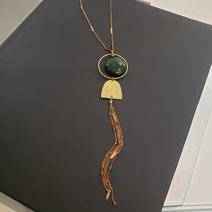 Domed Tassel - Green Ocean Jasper