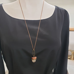 Saturna Sphere pendant necklace - Golden Rutilated Quartz