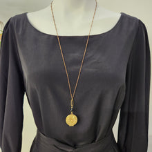 Load image into Gallery viewer, Round Filigree Locket Necklace - Onyx
