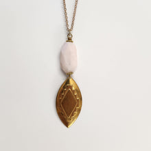 Load image into Gallery viewer, Southwestern Brass Pendant Necklace - Pink
