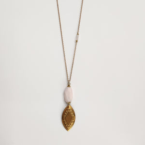 Southwestern Brass Pendant Necklace - Pink