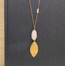 Load image into Gallery viewer, Southwestern Brass Pendant Necklace - Pink
