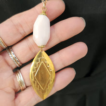 Load image into Gallery viewer, Southwestern Brass Pendant Necklace - Pink
