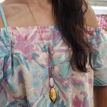 Load image into Gallery viewer, Southwestern Brass Pendant Necklace - Pink
