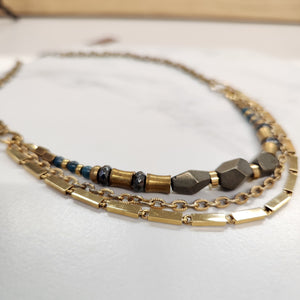 Trio Protection Collar - Pyrite, Apatite