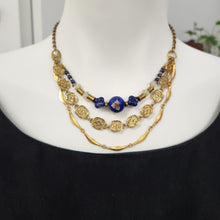Load image into Gallery viewer, Vintage Cloisonne Bead Collar - Sodalite, Quartz
