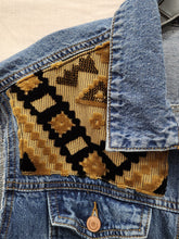 Load image into Gallery viewer, Reworked Denim Vest - Aztec Chevron L/XL
