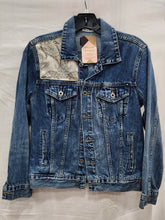 Load image into Gallery viewer, Reworked Denim Jacket - Neutral Floral Paisley XS
