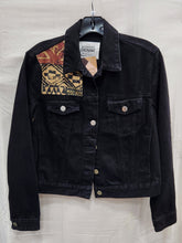 Load image into Gallery viewer, Reworked Denim Jacket - African Print M
