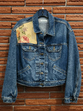 Load image into Gallery viewer, Reworked Denim Jacket - Geometric Floral M
