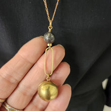 Load image into Gallery viewer, Vintage Ball Locket Necklace - Pyrite
