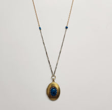 Load image into Gallery viewer, Small Vintage Oval Locket Necklace - Mixed Metals
