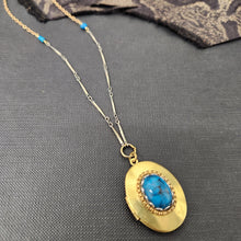 Load image into Gallery viewer, Small Vintage Oval Locket Necklace - Mixed Metals
