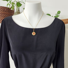 Load image into Gallery viewer, Small Vintage Round Locket Necklace - Poppy
