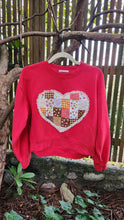 Load image into Gallery viewer, Reworked Lace Heart Crewneck - Red SZ M
