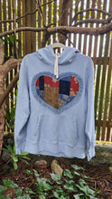 Load image into Gallery viewer, Reworked Lace Heart Hoodie - Lite Blue SZ L/XL
