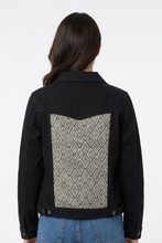 Load image into Gallery viewer, Reworked Denim Jacket - Aztec Diamond Print
