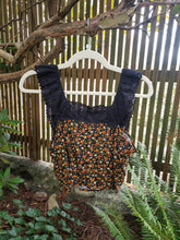 Load image into Gallery viewer, Ruffled Eyelet Square Neck Cami Crop Top - Black Orange Floral

