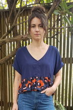 Load image into Gallery viewer, Boxy Peplum Top - Blue Orange
