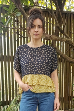 Load image into Gallery viewer, Boxy Peplum Top - Black Gold
