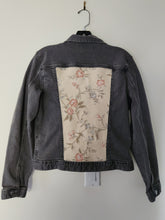 Load image into Gallery viewer, Reworked Denim Jacket - Neutral Floral Vine L
