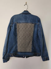 Load image into Gallery viewer, Reworked Denim Jacket - Aztec Diamond Print L

