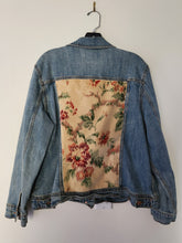 Load image into Gallery viewer, Reworked Denim Jacket - Velvet Faded Floral XL
