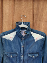 Load image into Gallery viewer, Ruffled Collar Blouse - cross stitch applique S
