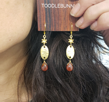 Load image into Gallery viewer, Carnelian Tiny Floral Drop Earrings
