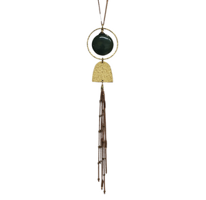 Domed Tassel - Green Ocean Jasper