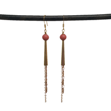 Load image into Gallery viewer, Stone Cone Duster Earrings - Pink
