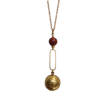 Load image into Gallery viewer, Vintage Ball Locket Necklace - Red Jasper

