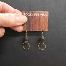 Load image into Gallery viewer, Lava Ring Drop Brass Earrings
