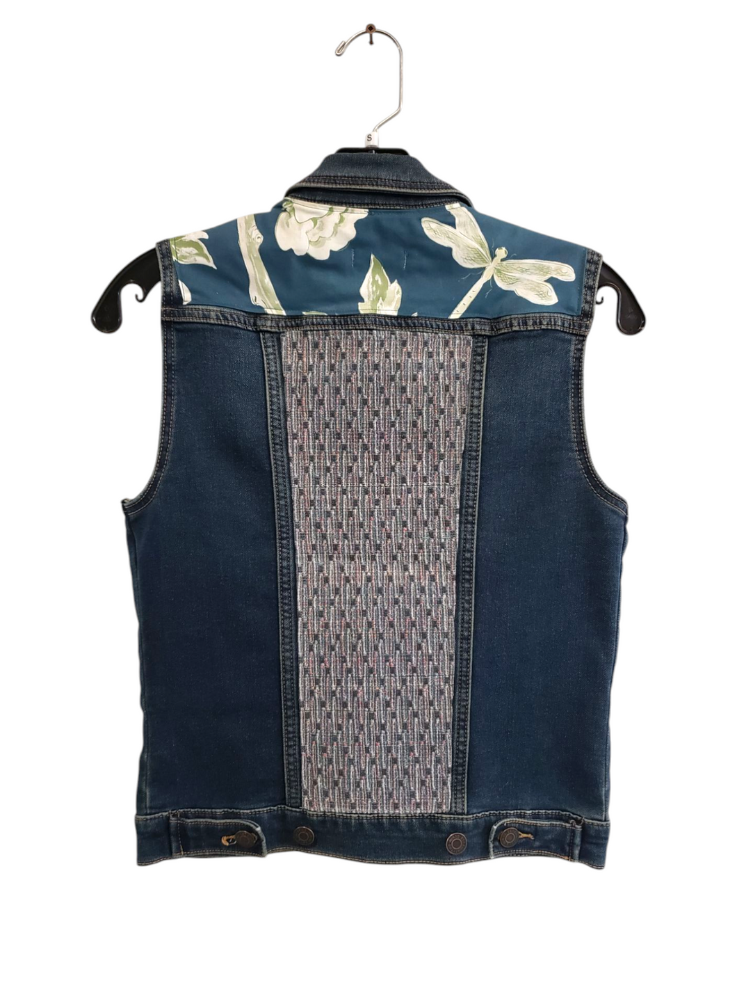 Reworked Denim Vest - Dragonfly