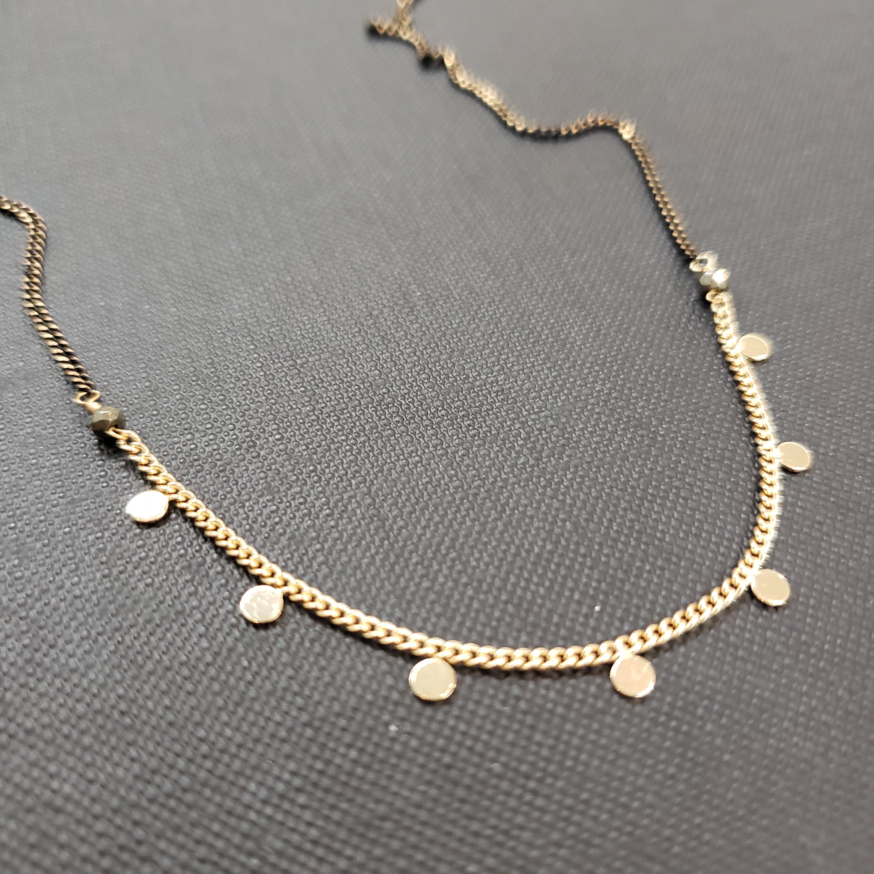 Seven Delicate Layer Necklace - Pyrite – TOODLEBUNNY