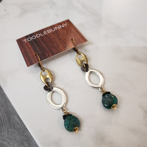 Mixed Metal Link Drop Earrings - Grandiderite