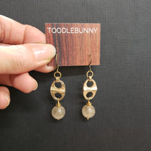 Load image into Gallery viewer, Golden Rutile Quartz Vintage Link Drop Earrings
