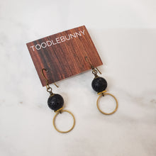 Load image into Gallery viewer, Lava Ring Drop Brass Earrings
